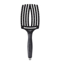 Olivia Garden Lenktas vėdinamas plaukų šepetys su mišriais šereliais Fingerbrush Combo Paddle Brush