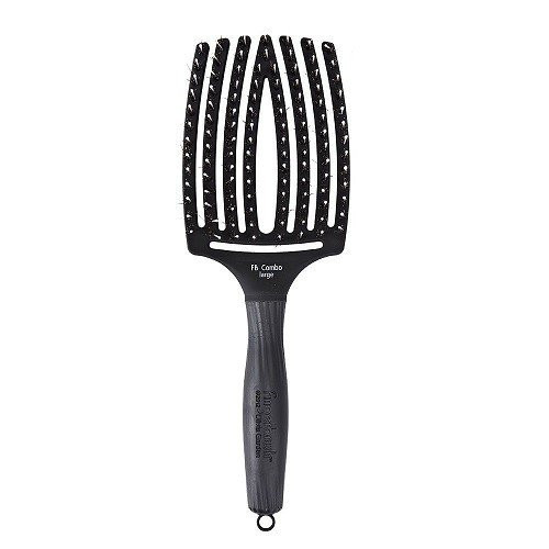 Olivia Garden Lenktas vėdinamas plaukų šepetys su mišriais šereliais Fingerbrush Combo Paddle Brush