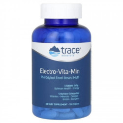 Trace Minerals Multivitaminų ir mineralų kompleksas su omega rūgštimis, žaliosiomis supermaisto medžiagomis ir fermentais Electro-Vita-Min Daily 5