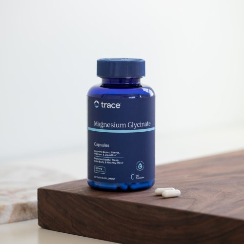 Trace Minerals Magnio glicinatas 120 mg su joniniais mikroelementais Magnesium Glycinate 120 mg