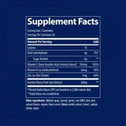Trace Minerals Guminukai imunitetui su vitaminu C, vitaminu D, cinku ir acerola vyšnia Immunity Gummies