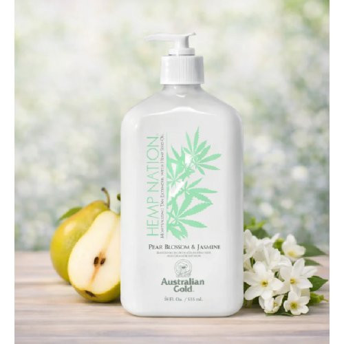 Australian Gold Kasdienis kūno losjonas su kriaušių žiedų ir jazminų aromatu Hemp Nation Pear Blossom & Jasmine
