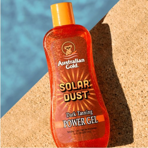 Australian Gold Deginimosi gelis su auksiniu blizgesiu Solar Dust Dark Tanning Power