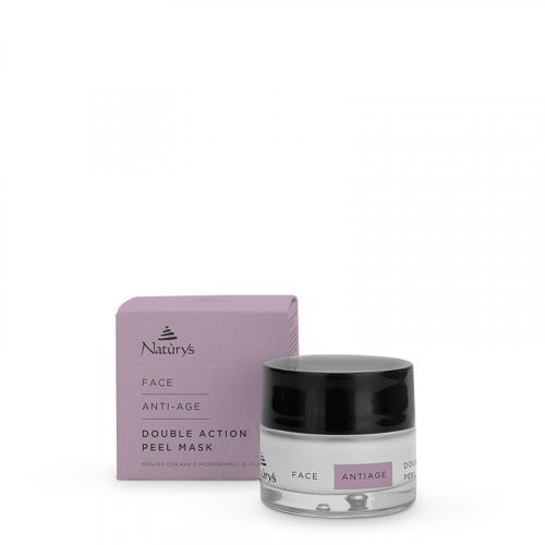 Naturys Dvejopo poveikio veido kaukė-šveitiklis su AHA Face Anti-Age Double Action Peel Mask