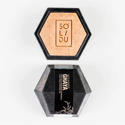 SOLIDU Kietasis šampūnas su gasulo moliu ir kavos aliejumi GHAYA Solid Shampoo