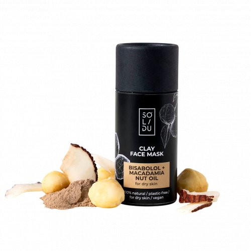 SOLIDU Molio kaukė sausai veido odai Clay Face Mask