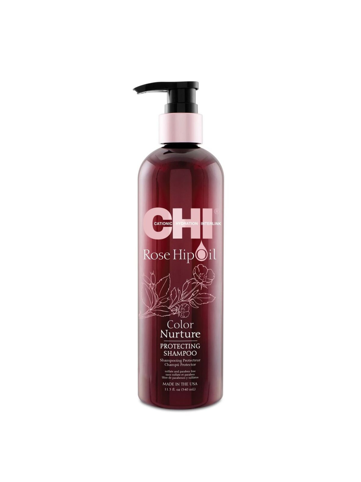 Šampūnas dažytiems plaukams su erškėtrožių aliejumi Chi Rose Hip