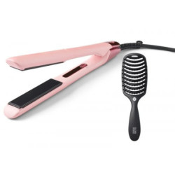 HH Simonsen Plaukų tiesintuvo ir formavimo šepečio rinkinys Serenity Styler Flora & Gloss Air Brush