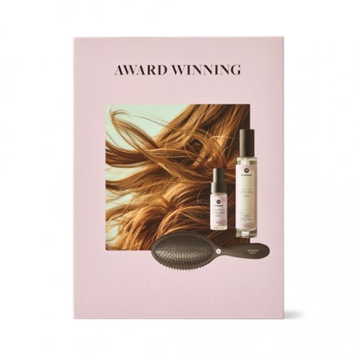 HH Simonsen Plaukų formavimo aliejaus ir šepečio dovanų rinkinys Award Winning Styling Oil Hair Gift Box