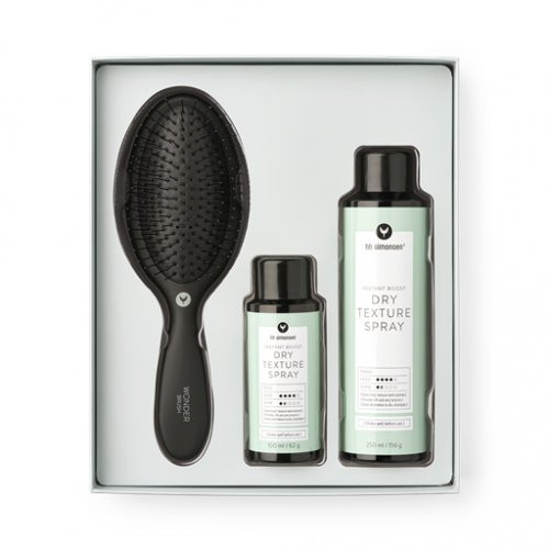 Tekstūros ir apimties suteikiančio purškiklio bei plaukų šepečio dovanų rinkinys Instant Boost Dry Texture Spray Hair Gift Box