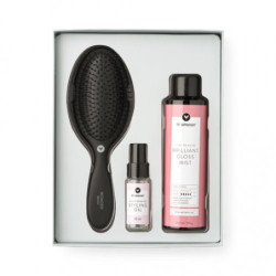 HH Simonsen Blizgesio suteikiančio purškiklio, plaukų aliejaus ir šepečio dovanų rinkinys Time To Glow Brilliant Gloss Mist Hair Gift Set