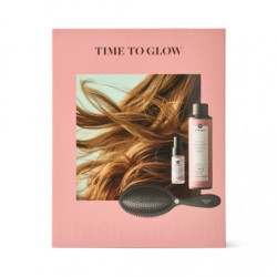 HH Simonsen Blizgesio suteikiančio purškiklio, plaukų aliejaus ir šepečio dovanų rinkinys Time To Glow Brilliant Gloss Mist Hair Gift Set