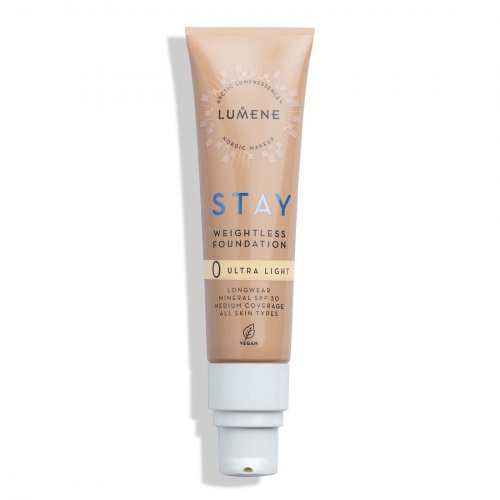 Lengvas ilgai išliekantis makiažo pagrindas su SPF30 Stay Weightless Foundation SPF30 0 Ultra Light, 30ml