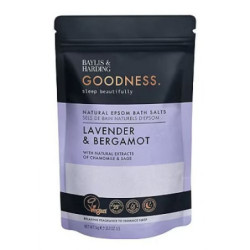 Baylis & Harding Atpalaiduojanti vonios druska su levandų ir bergamočių aromatu Goodness Sleep Bath Salts