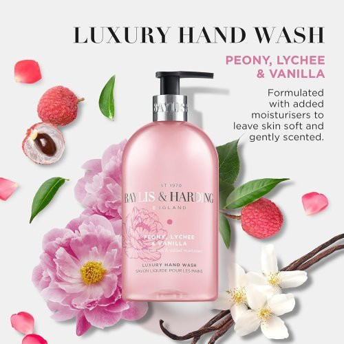 Baylis & Harding Skystas rankų muilas Peony, Lychee & Vanilla Hand Wash