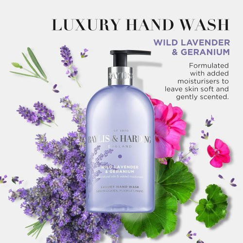 Baylis & Harding Skystas rankų muilas Wild Lavender & Geranium Hand Wash
