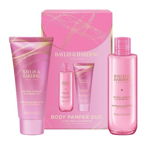 Baylis & Harding Kūno priežiūros rinkinys Jojoba, Vanilla & Almond Oil Luxury Body Pamper Duo Gift Set