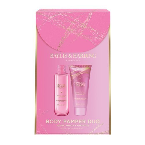 Baylis & Harding Kūno priežiūros rinkinys Jojoba, Vanilla & Almond Oil Luxury Body Pamper Duo Gift Set