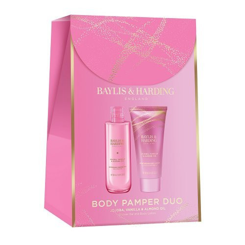 Baylis & Harding Kūno priežiūros rinkinys Jojoba, Vanilla & Almond Oil Luxury Body Pamper Duo Gift Set