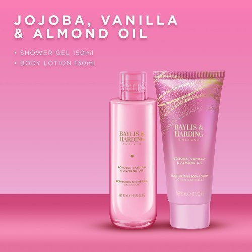Baylis & Harding Kūno priežiūros rinkinys Jojoba, Vanilla & Almond Oil Luxury Body Pamper Duo Gift Set