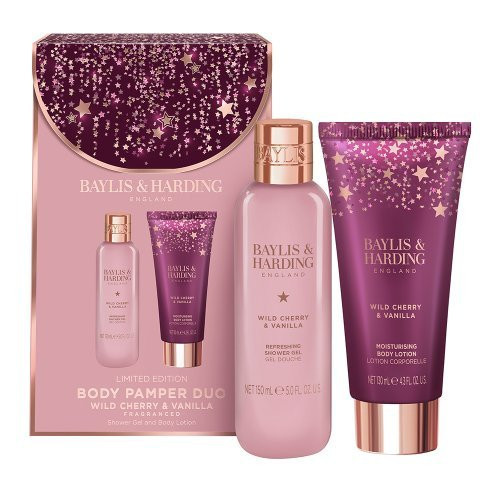 Baylis & Harding Kūno priežiūros rinkinys Wild Cherry & Vanilla Luxury Body Pamper Duo Gift Set