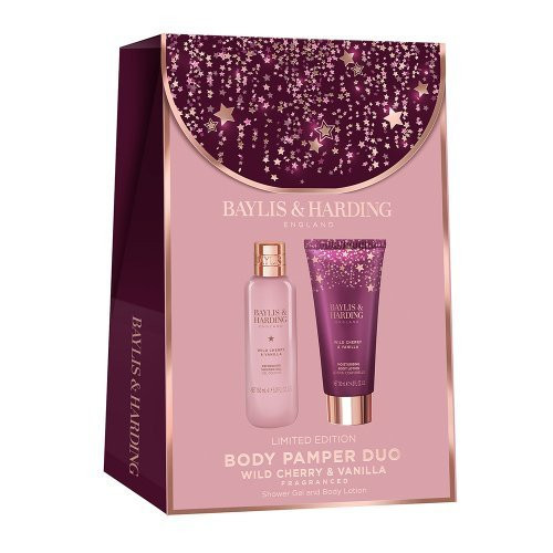 Baylis & Harding Kūno priežiūros rinkinys Wild Cherry & Vanilla Luxury Body Pamper Duo Gift Set