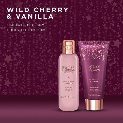 Baylis & Harding Kūno priežiūros rinkinys Wild Cherry & Vanilla Luxury Body Pamper Duo Gift Set