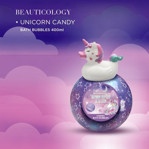 Baylis & Harding Vonios putos su vienaragiu Beauticology Cosmic Unicorn Globe Bath Bubbles Gift