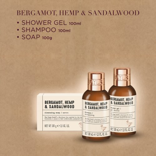 Baylis & Harding Kūno ir plaukų priežiūros rinkinys vyrams The Fuzzy Duck Bergamot, Hemp & Sandalwood Luxury Tall Trio Set