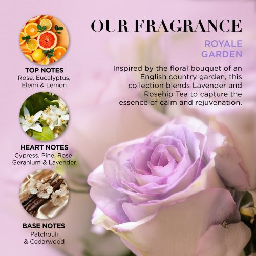 Baylis & Harding Kūno ir plaukų priežiūros dovanų rinkinys Royale Garden Lavender & Rosehip Tea Luxury Wash Bag Gift Set
