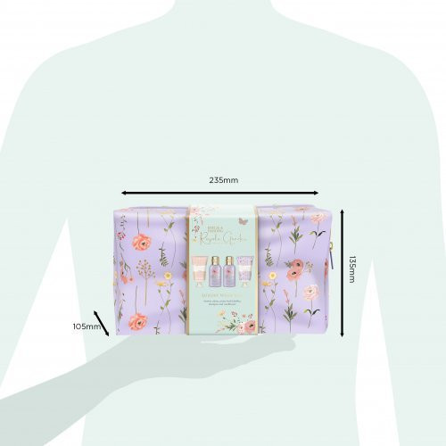 Baylis & Harding Kūno ir plaukų priežiūros dovanų rinkinys Royale Garden Lavender & Rosehip Tea Luxury Wash Bag Gift Set