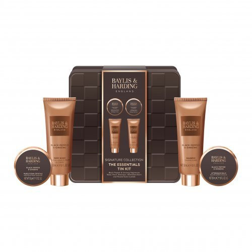 Kūno ir plaukų priežiūros rinkinys vyrams Black Pepper & Ginseng The Essentials Tin Kit Gift Set