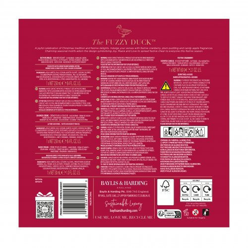 Baylis & Harding Kūno priežiūros rinkinys su kvapiąja žvake The Fuzzy Duck Winter Wonderland Luxury Candle Gift Set