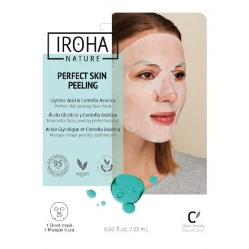 Šveičiamoji lakštinė veido kaukė su glikolio rūgštimi ir azijine centele Perfect Skin Peeling Face Sheet Mask with Glycolic Acid 23ml