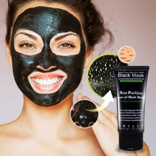 Juoda giliai valanti anglies veido kaukė SHILLS Purifying Blackhead removing Peel-off Mask 50ml