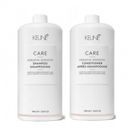 Rinkinys nepaklusnių plaukų priežiūrai KEUNE Care Line KERATIN SMOOTH (šampūnas 1000ml + kondicionierius 1000ml)