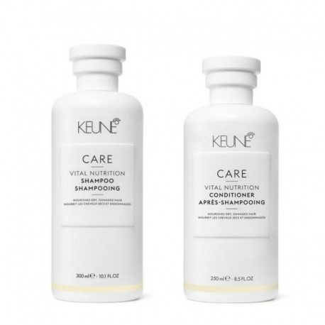 Rinkinys sausiems, pažeistiems plaukams KEUNE Care Line VITAL NUTRITION (šampūnas 300ml + kondicionierius 250ml)
