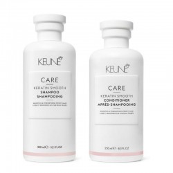 Rinkinys nepaklusnių plaukų priežiūrai KEUNE Care Line KERATIN SMOOTH (šampūnas 300ml + kondicionierius 250ml)
